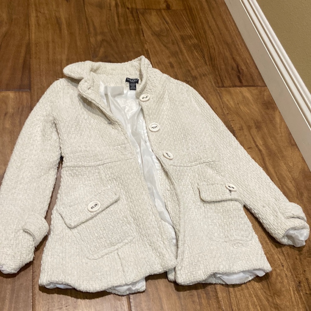 cream winter coat